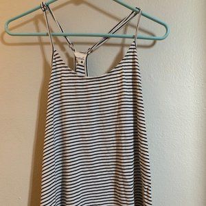 Black and white striped flowy tank top